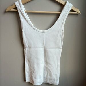 like NEW Aerie White Ribbed Double Scoop Neck Tank Top